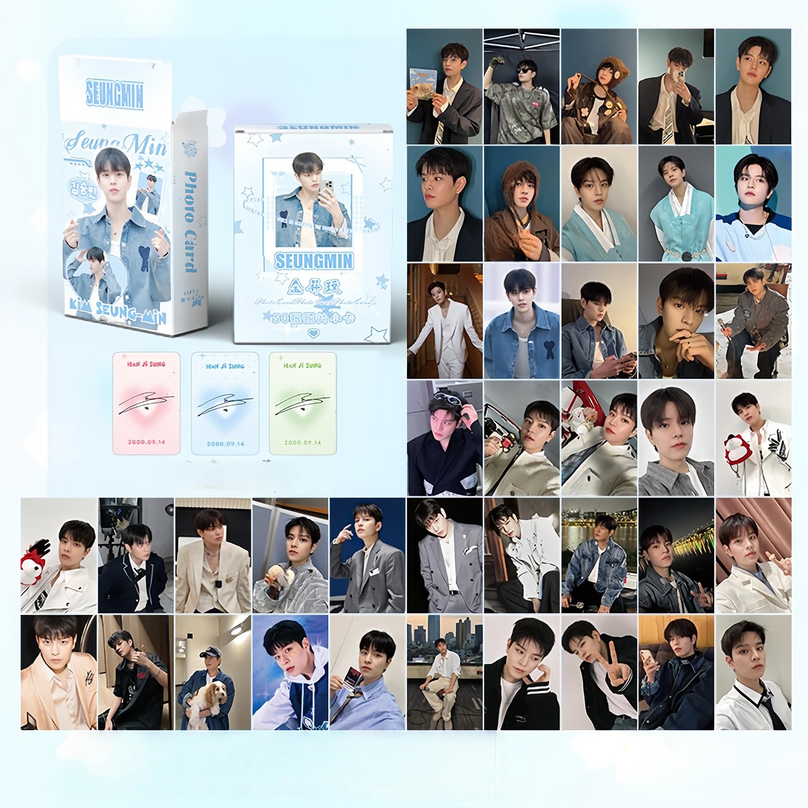 タレントカード [Stray Kids] Seungmin 73 Photocards Set Stray Kids SEUNGMIN Photocard 50 peças Stray Kids Kpop Álbum